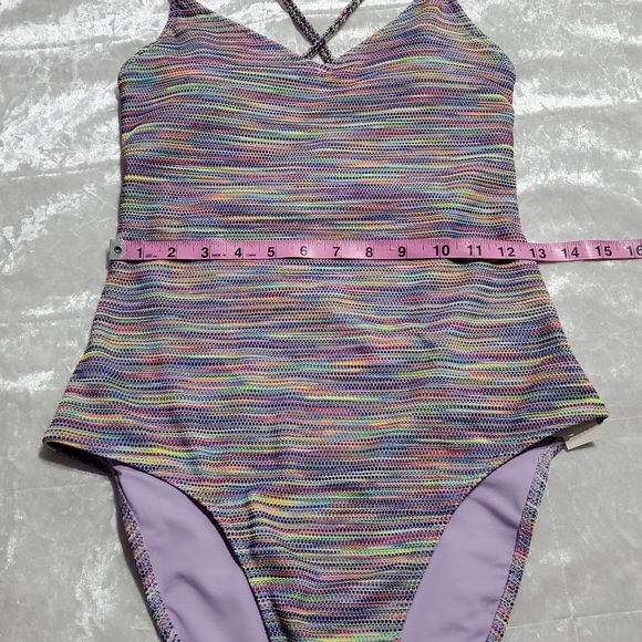 Aerie Purple Multicolored Strapy Back Swimsuit - Picture 5 of 6